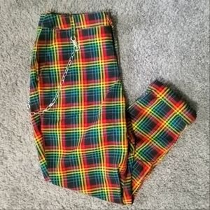🌈 Rainbow 🌈 Plaid Capri Pants NWT